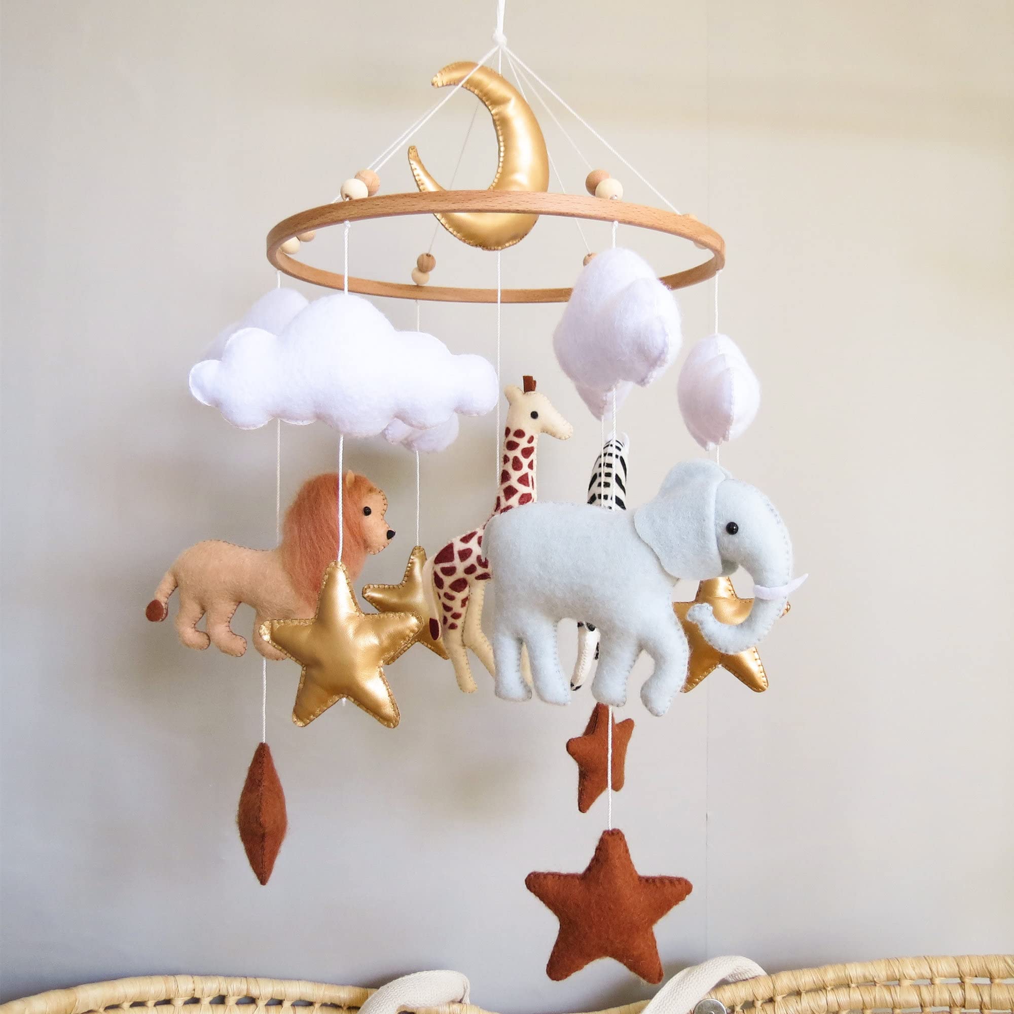 Goukurlsma Jungle Crib Mobile zebra design supports color recognition while entertaining baby.
