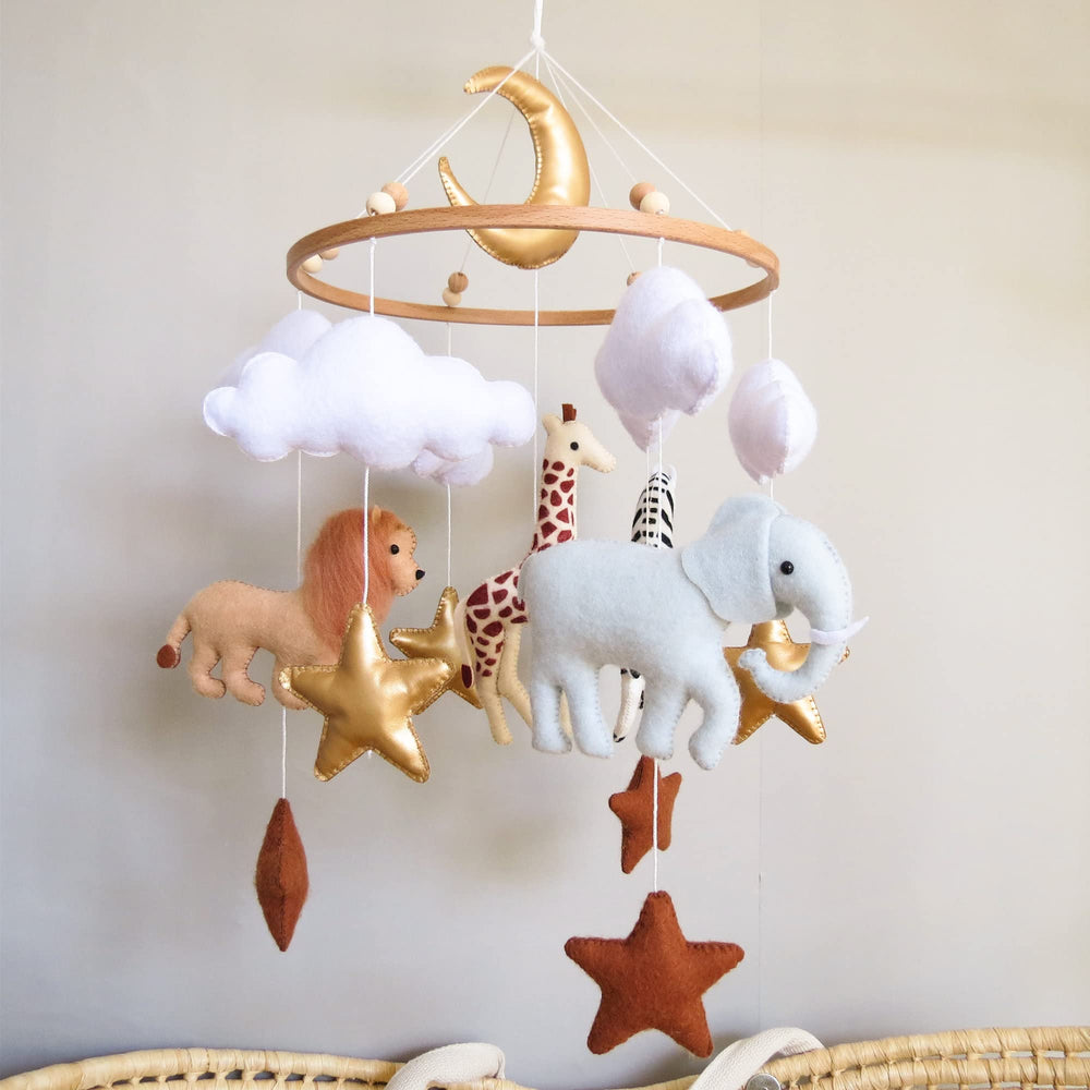 Goukurlsma Jungle Crib Mobile zebra design supports color recognition while entertaining baby.