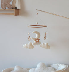 GOUKURLSMA Wooden stars detail emphasizes natural decor for a calming nursery aesthetic
