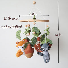 Goukurlsma woodland crib mobile featuring a deer for gentle nursery decor