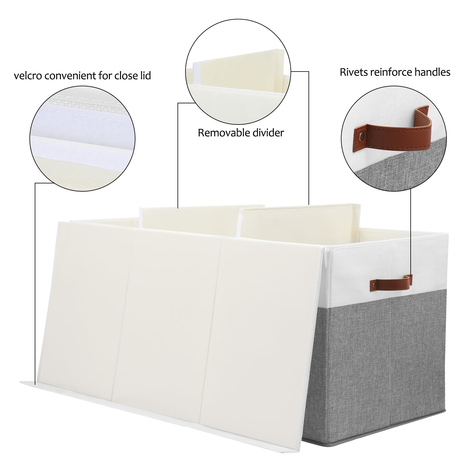 Gowee storage box stackable design lets you create a neat multi-box system in any room