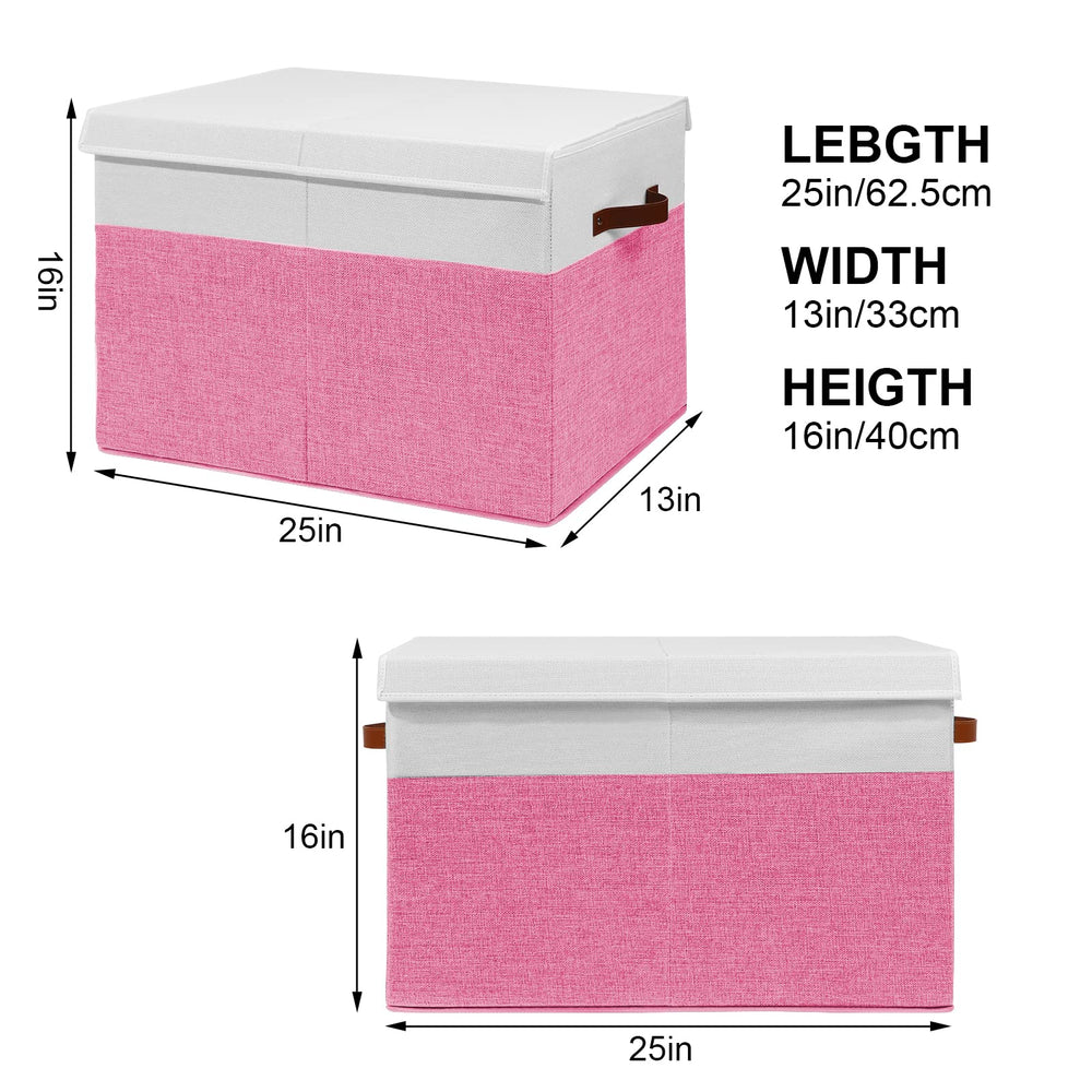 Gowee pink-white toy box lid demonstrating dustproof design for clean storage.