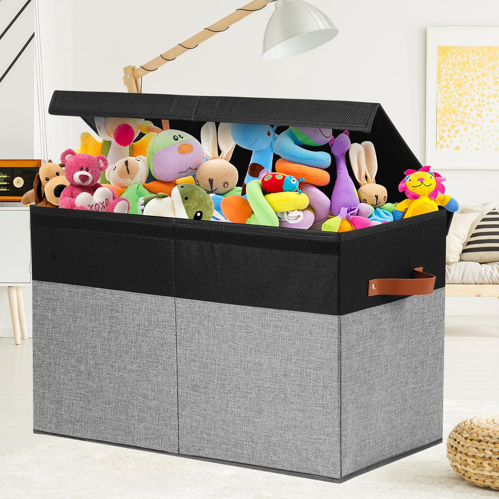 Gowee large toy storage box folded-flat for compact, simple storage.