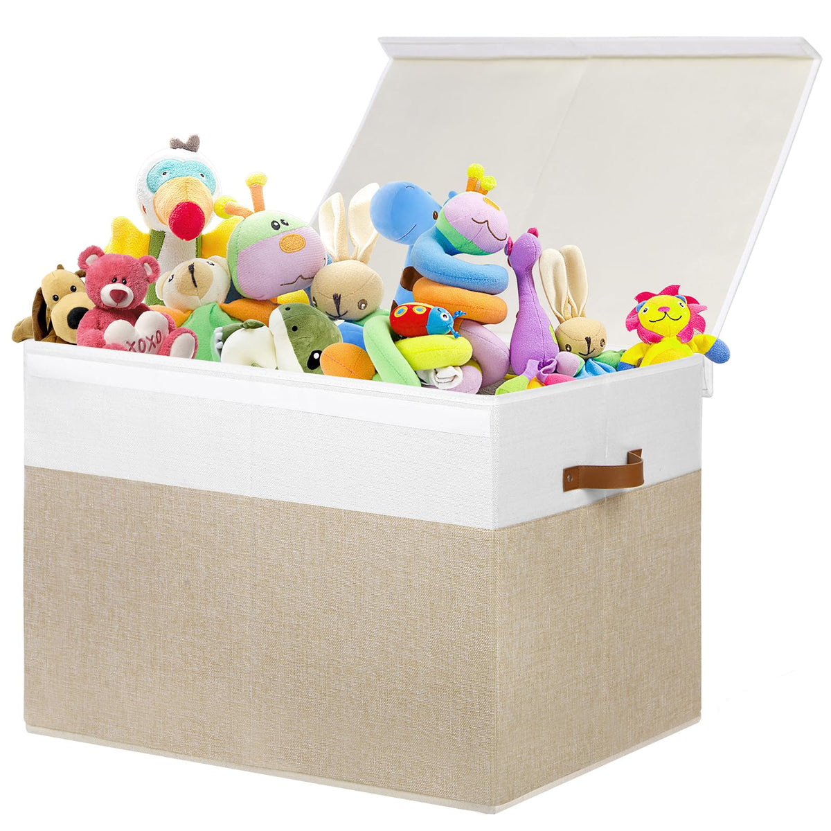 Gowee large toy storage box lid closed keeps toys dust-free and organized.