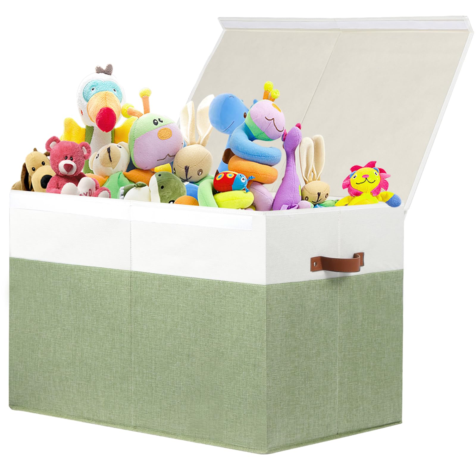 Gowee large toy storage box with lid keeps toys neatly tucked away and dust-free.