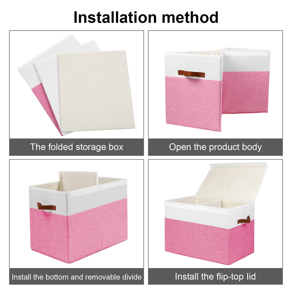 Gowee nursery toy storage in pink-white is multipurpose for playroom use.