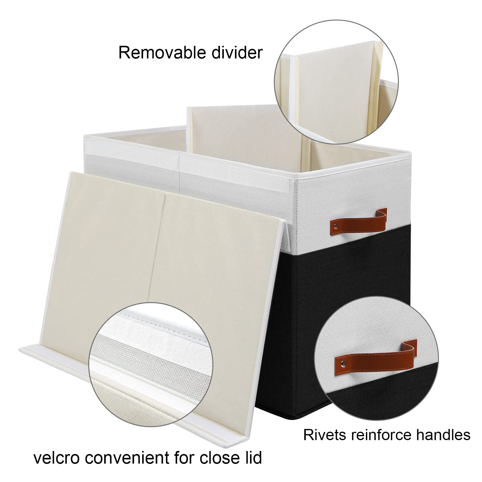 Gowee storage box with riveted reinforced handles for easy carrying.