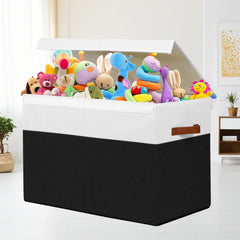 Gowee toy storage with removable divider for flexible organization of books and plush.