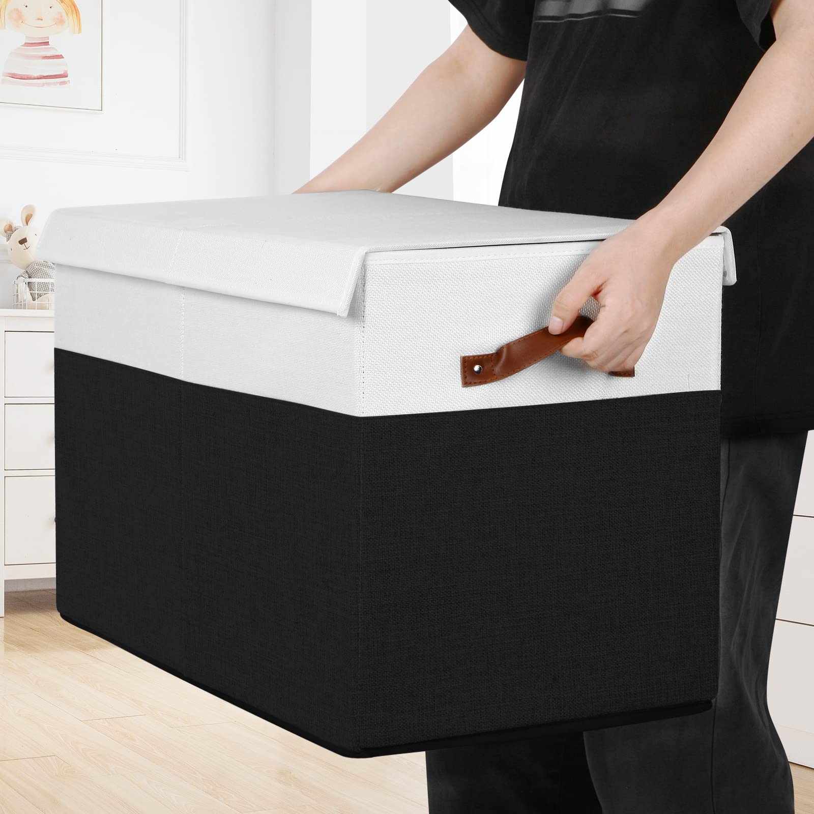 Gowee stackable toy chest with sturdy top and bottom for safe stacking.