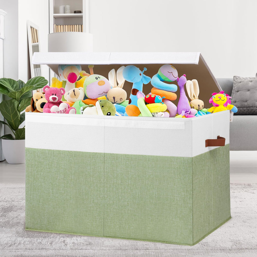 Gowee toy box with removable divider organizes small and large items separately.