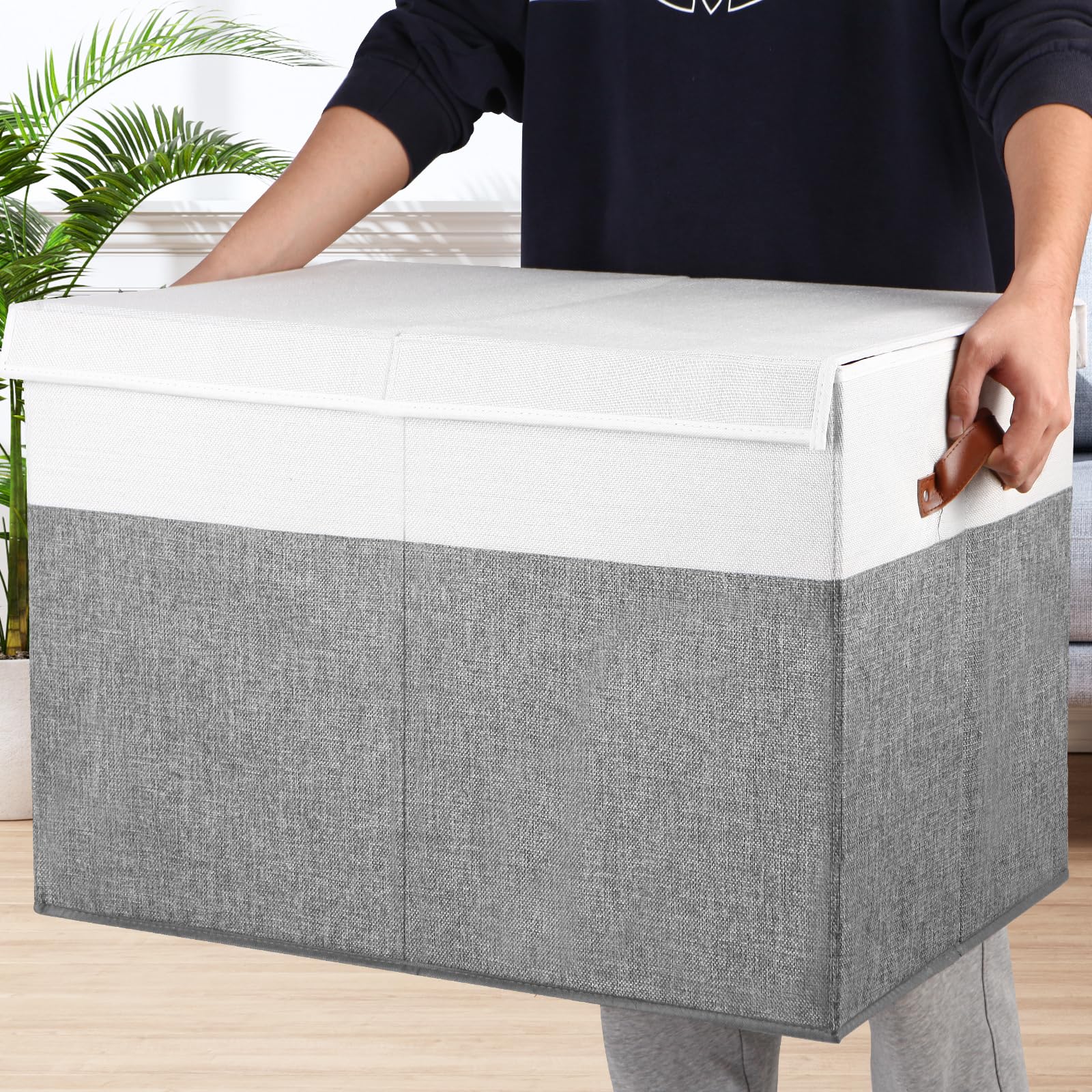Gowee toy storage box folded flat for compact storage when not in use.