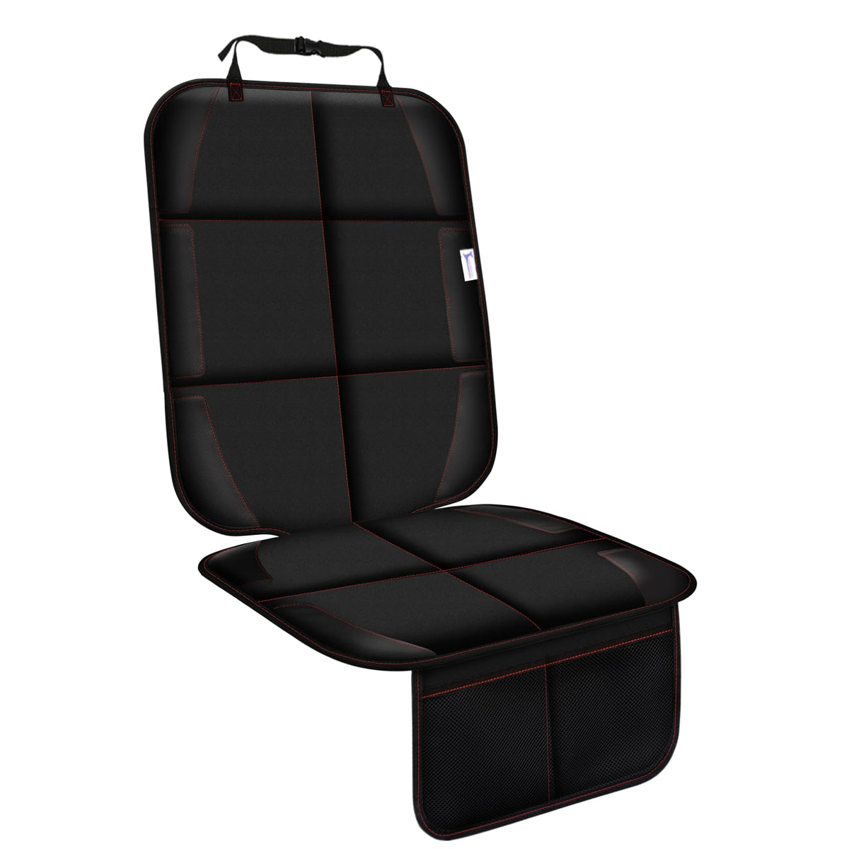 Gowhalle car seat protector shows thick padding protecting leather seats during kids' rides.
