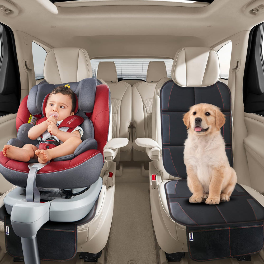 Gowhalle car seat protector two-piece red set ships as a pair