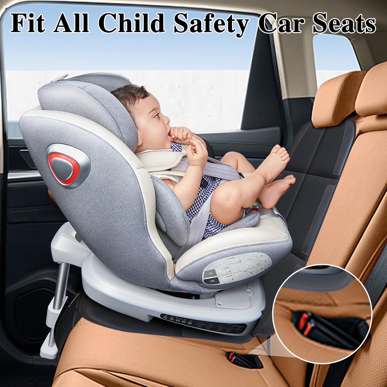 Gowhalle car seat protector waterproof Oxford fabric resists spills and stains