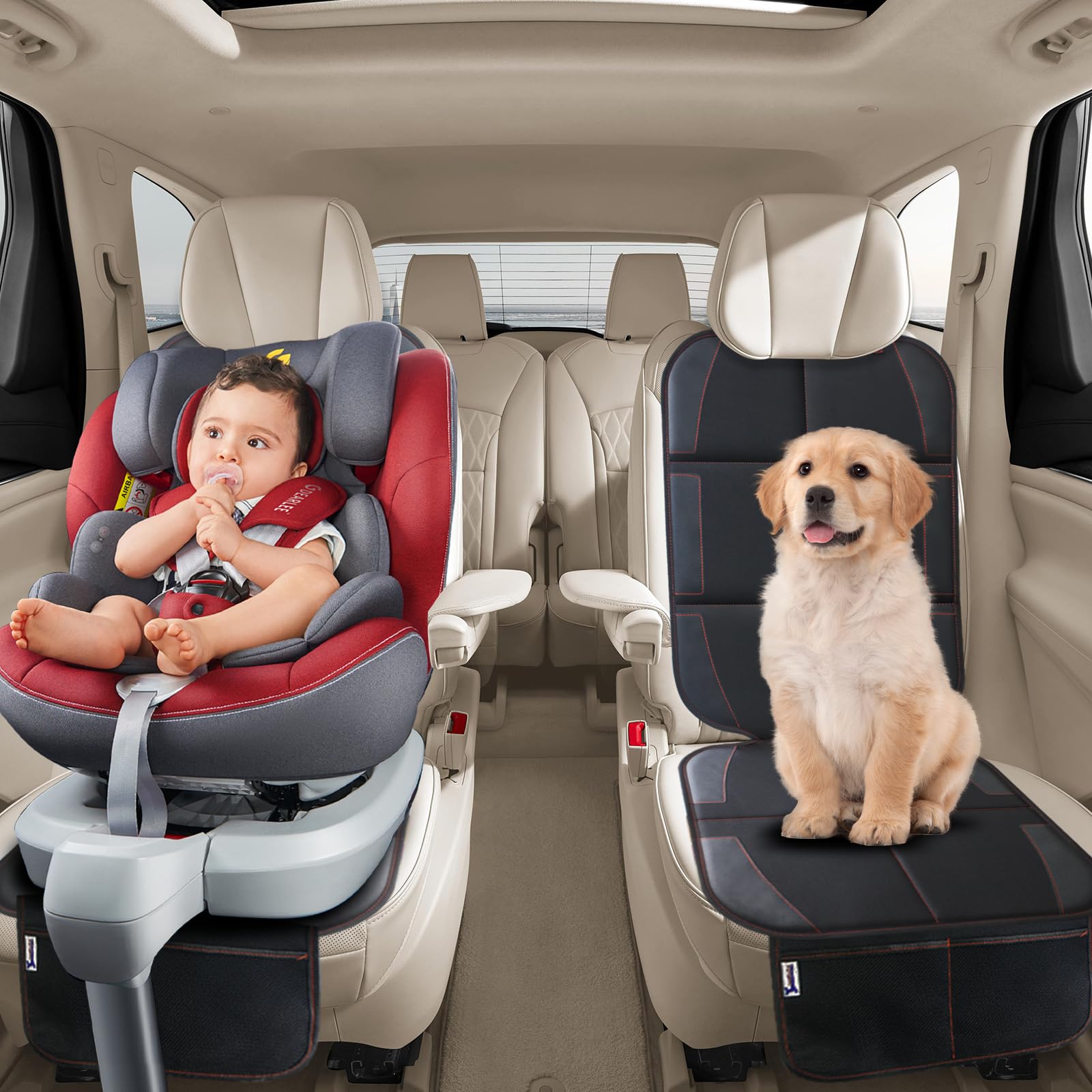Gowhalle large cover protects front and rear seats from indentations and wear.
