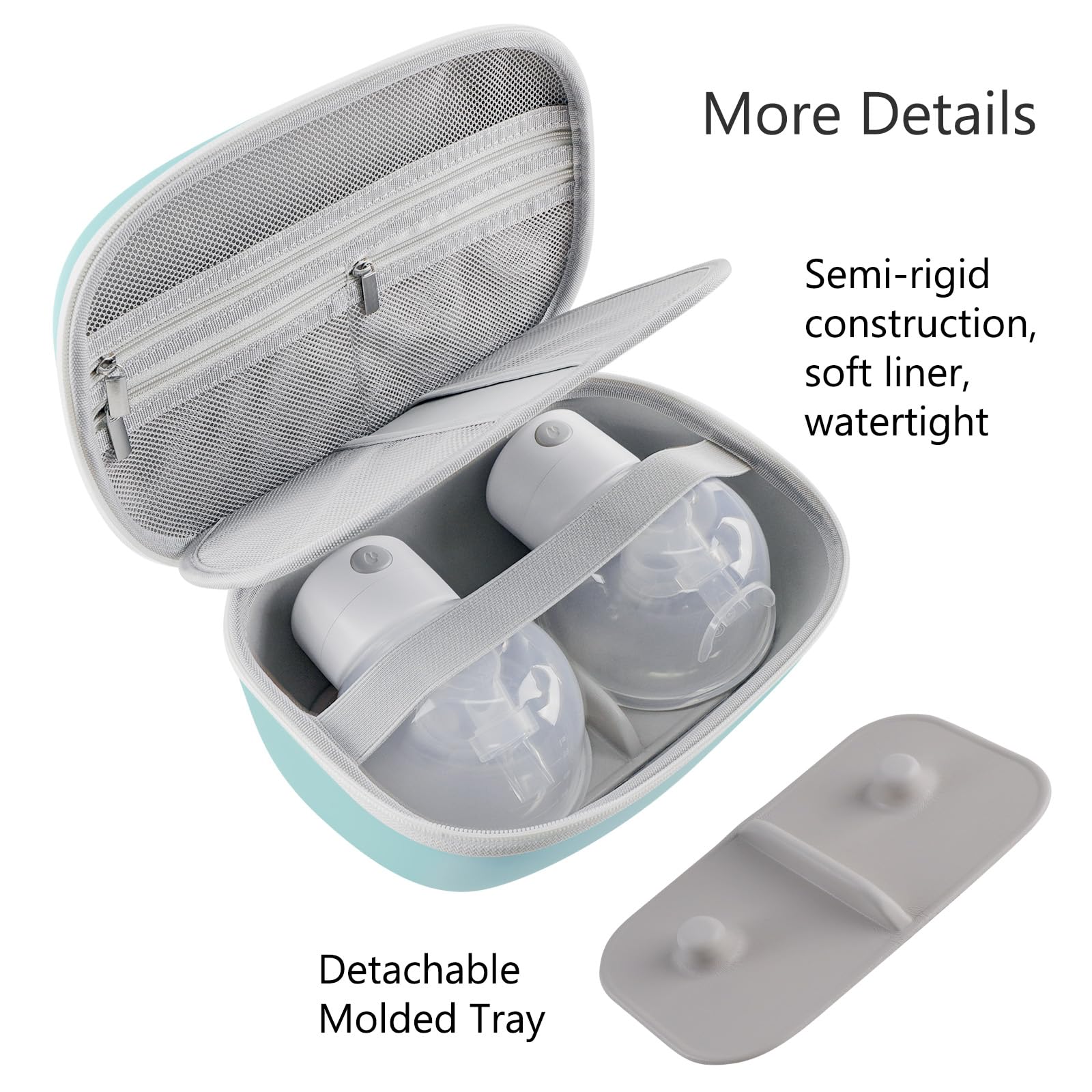Gowing case with groove holds pumps snugly during transport