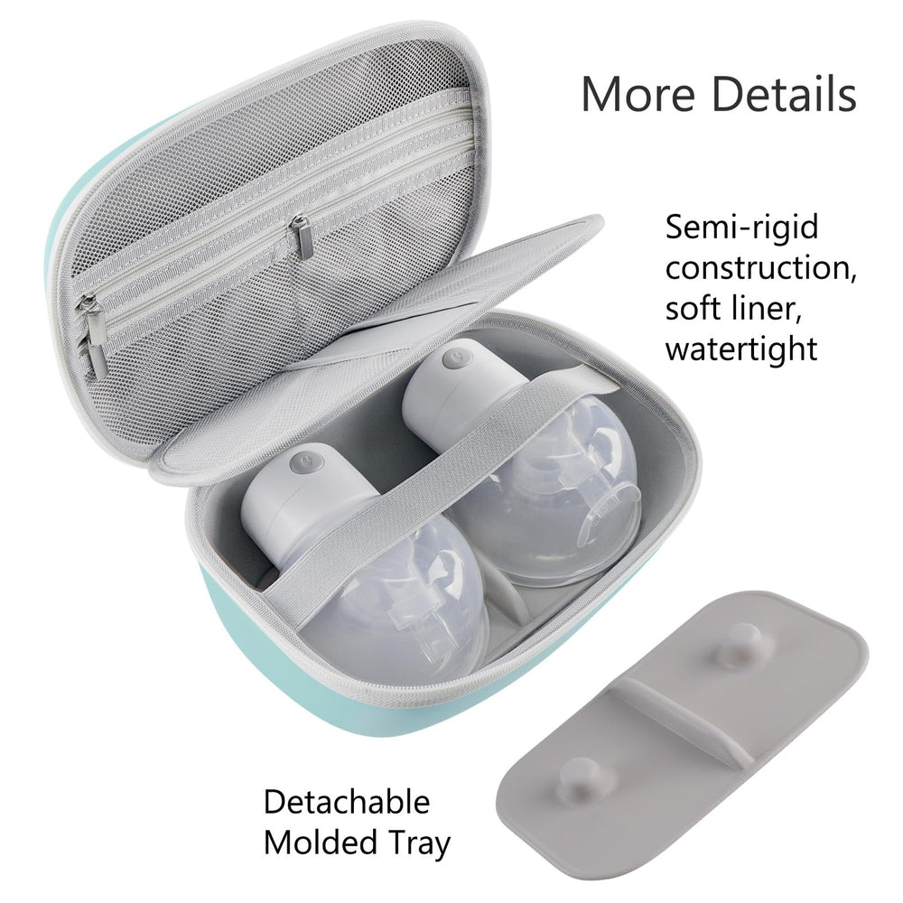Gowing case with groove holds pumps snugly during transport
