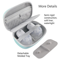 Gowing case with groove holds pumps snugly during transport