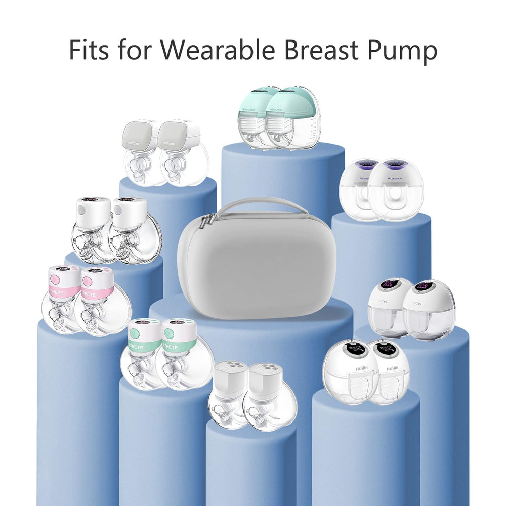 Gowing wearable breast pumps carrying case open tray shows organized pump storage efficiently.