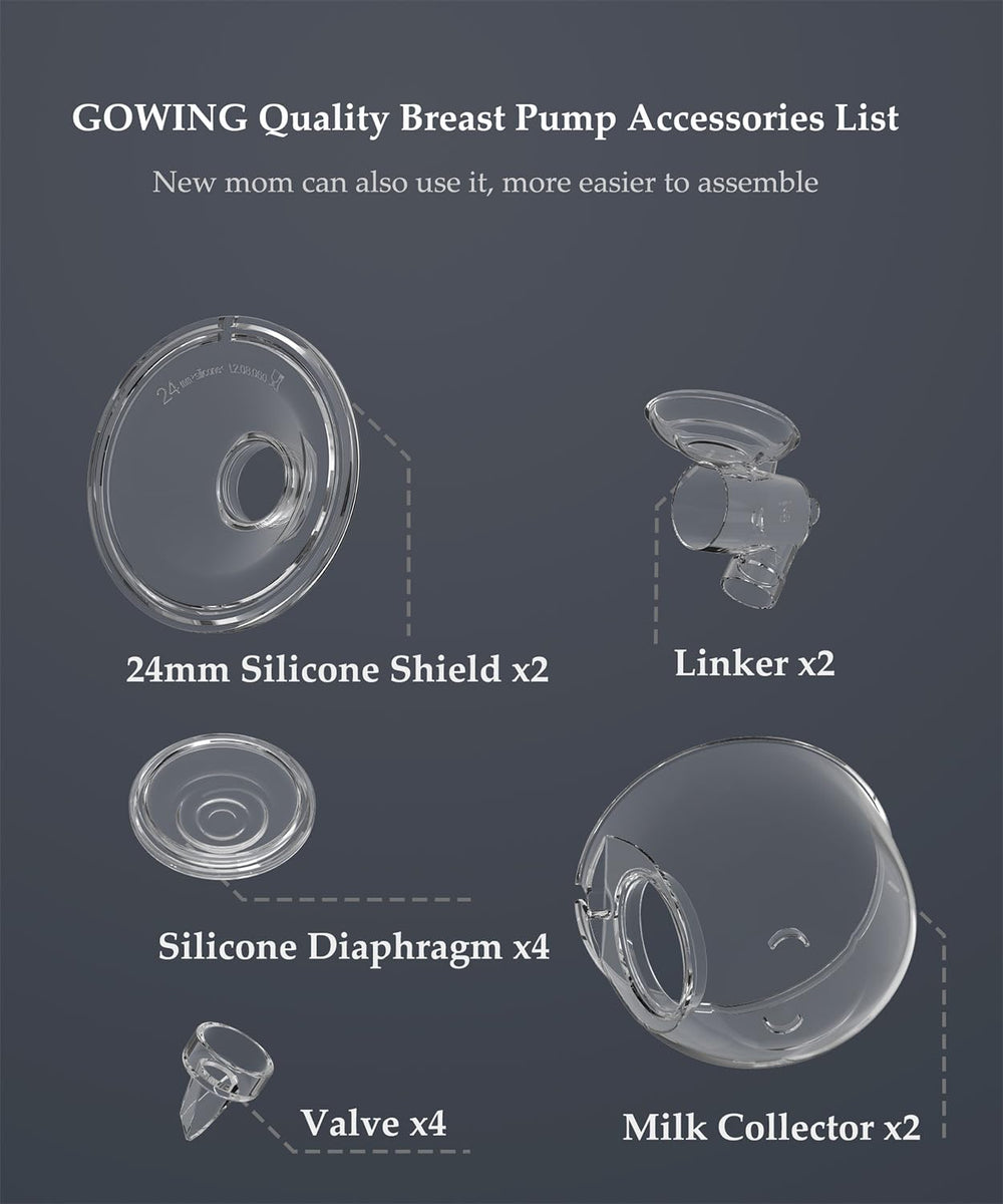 Gowing wearable pump 24mm flange for a snug, comfortable fit
