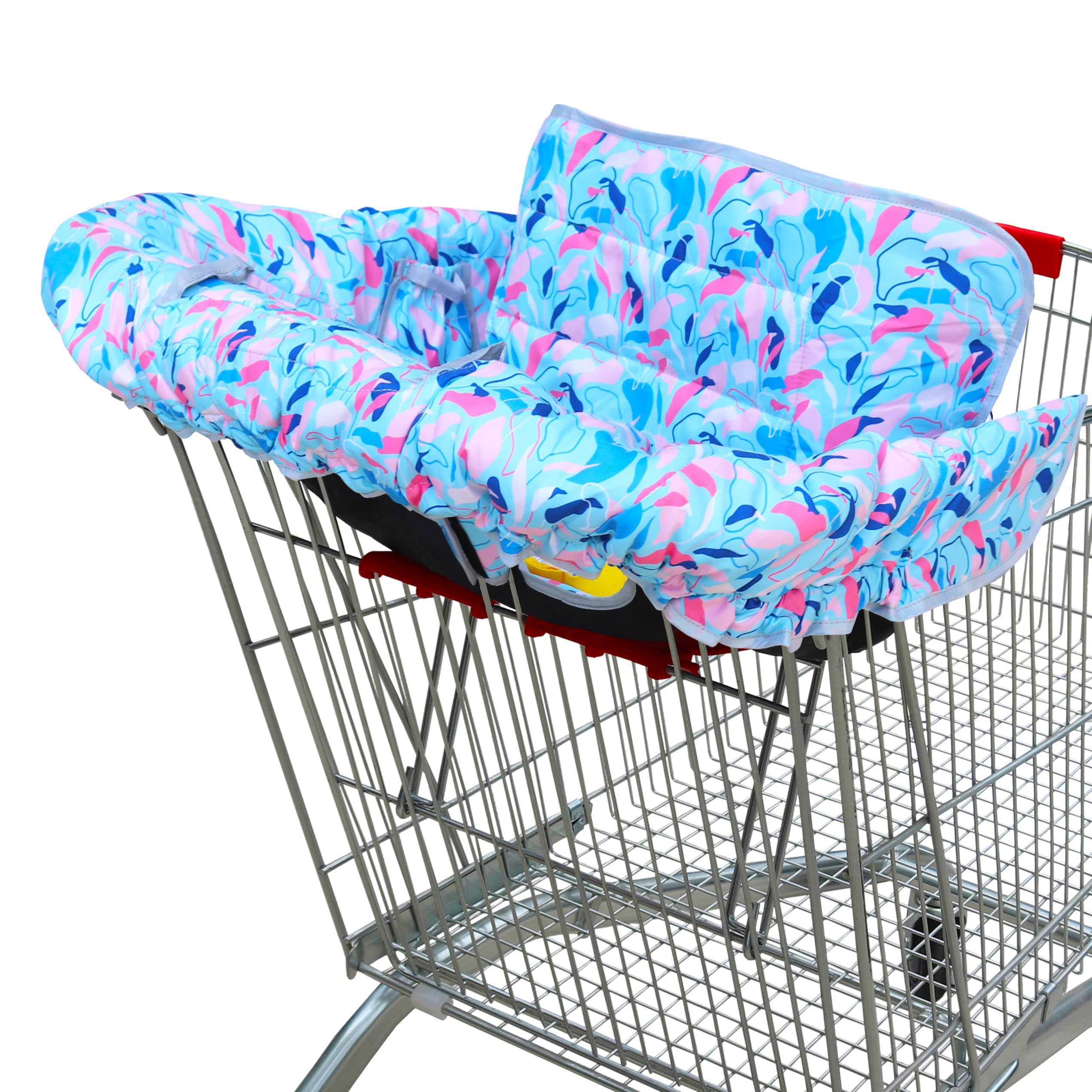 GOWRAPS 2-in-1 high chair cover secured to a restaurant chair for clean dining