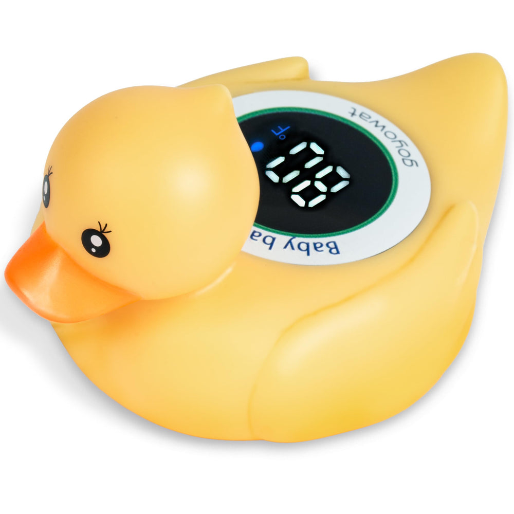 Goyowat baby bath thermometer with LED display for quick temperature checks.