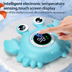 Goyowat floating crab toy in bath provides playful ambiance while monitoring temperature