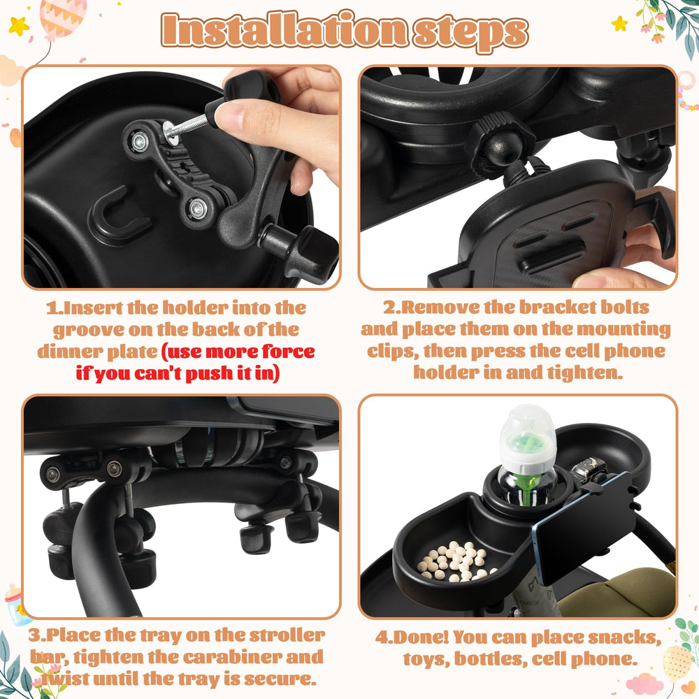GQIRIL two-tray setup supports food on one side and toys on the other.