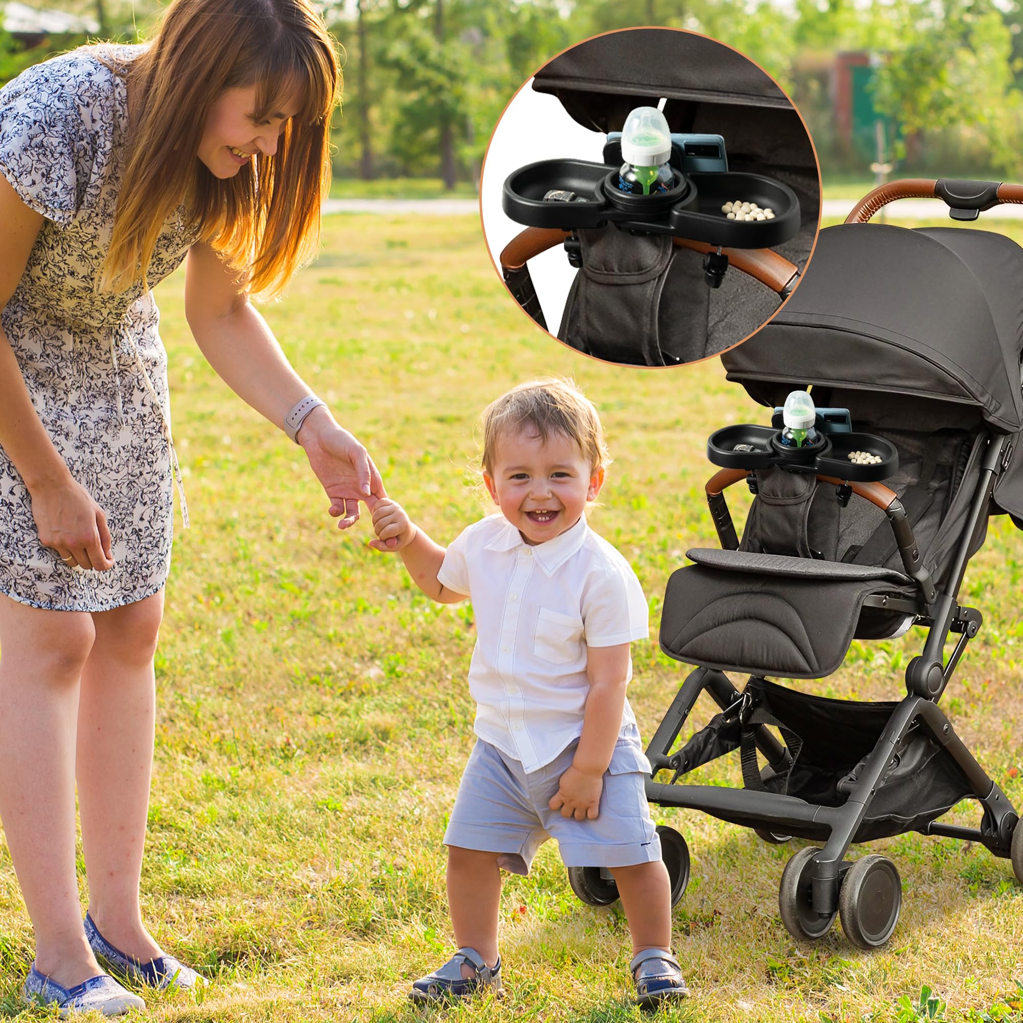 GQIRIL clip-on design fits most strollers with tool-free installation.