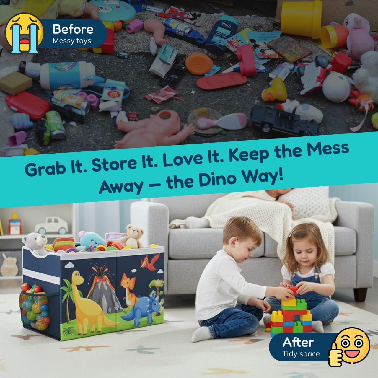 GRABBZEE versatile storage for toys, clothes, and books