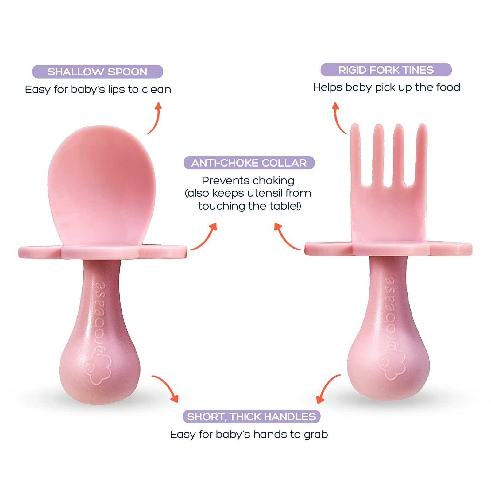 Grabease baby-led weaning spoon designed for tiny hands and confident self-feeding