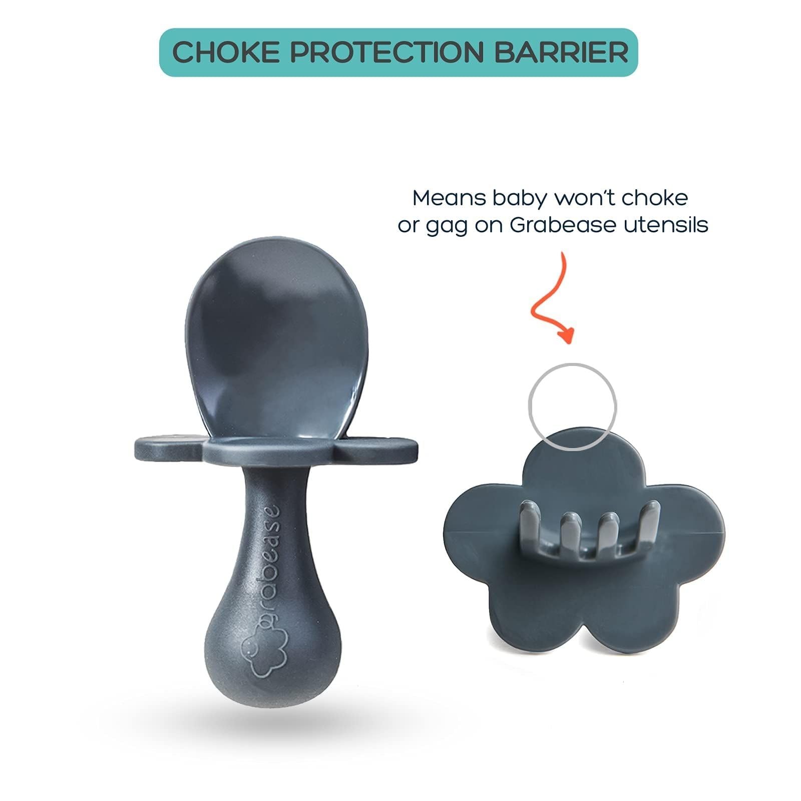 Grabease utensils designed for top rack dishwasher cleaning after meals
