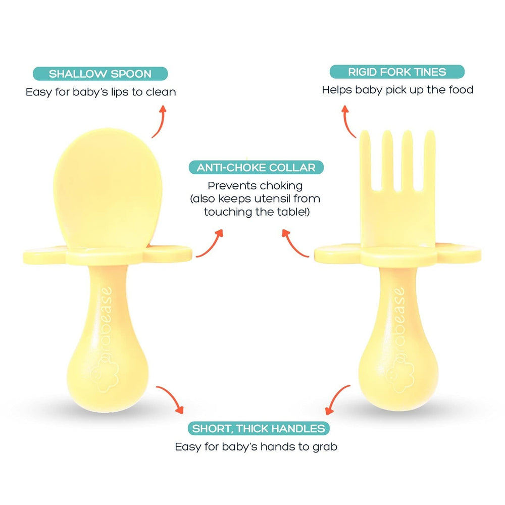 Grabease ergonomic handle yellow, helps small hands guide scoops with ease.