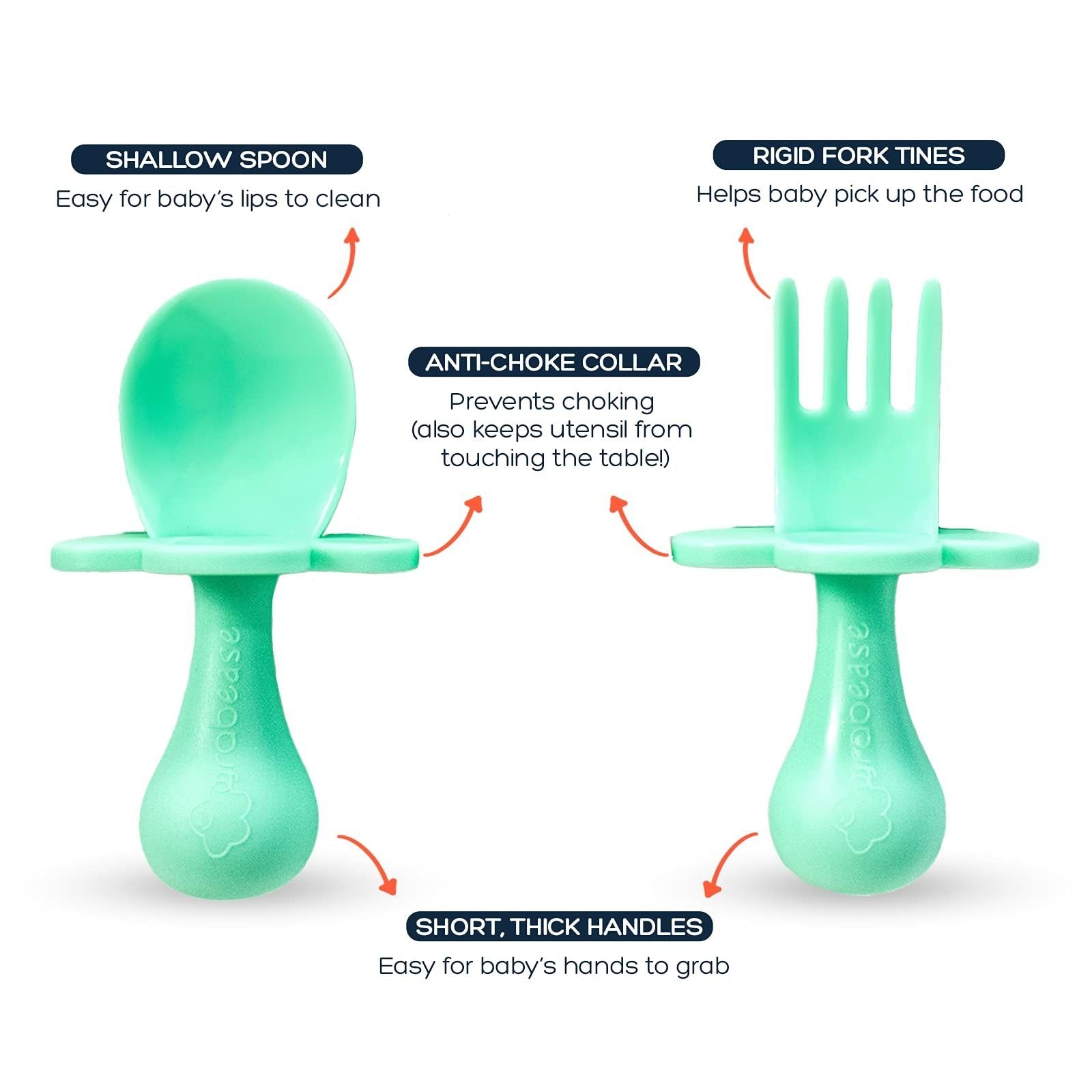 Grabease BPA-free plastic keeps lightweight, worry-free mealtimes.