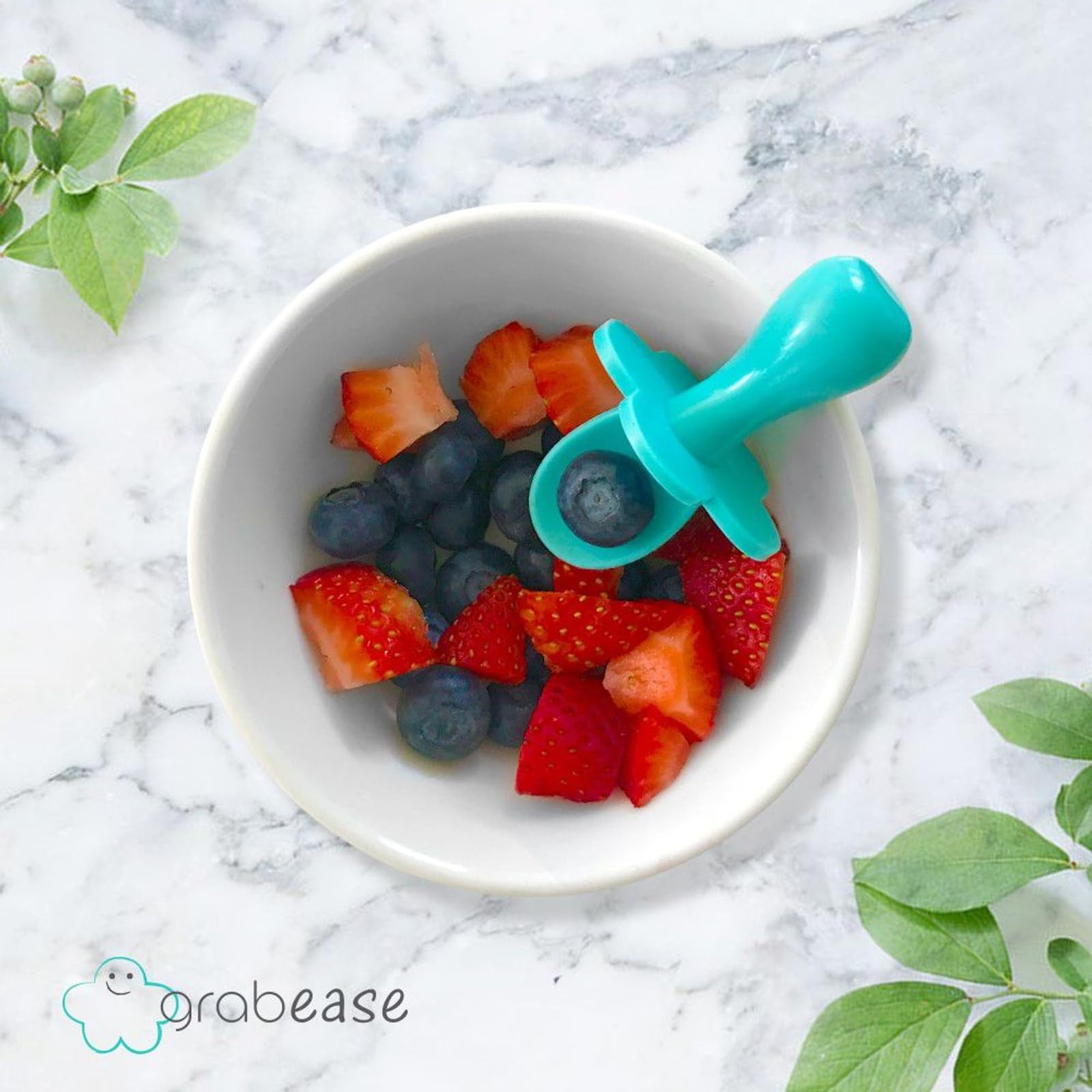 Grabease mint spoon and fork set ideal for gentle cleanup and quick meals.