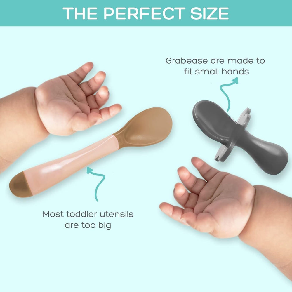 Grabease self-feeding set for 6-12 months supports early eating milestones.