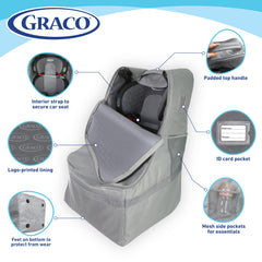 Graco bag bottom feet guard against wear on airport floors and luggage belts.