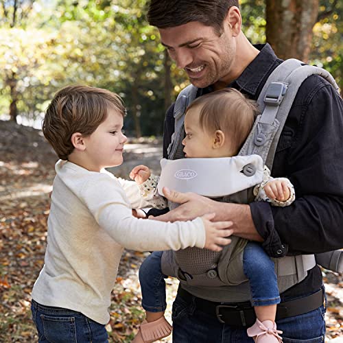 Graco Cradle Me 4-in-1 adjustable straps and lumbar support boost parent comfort.