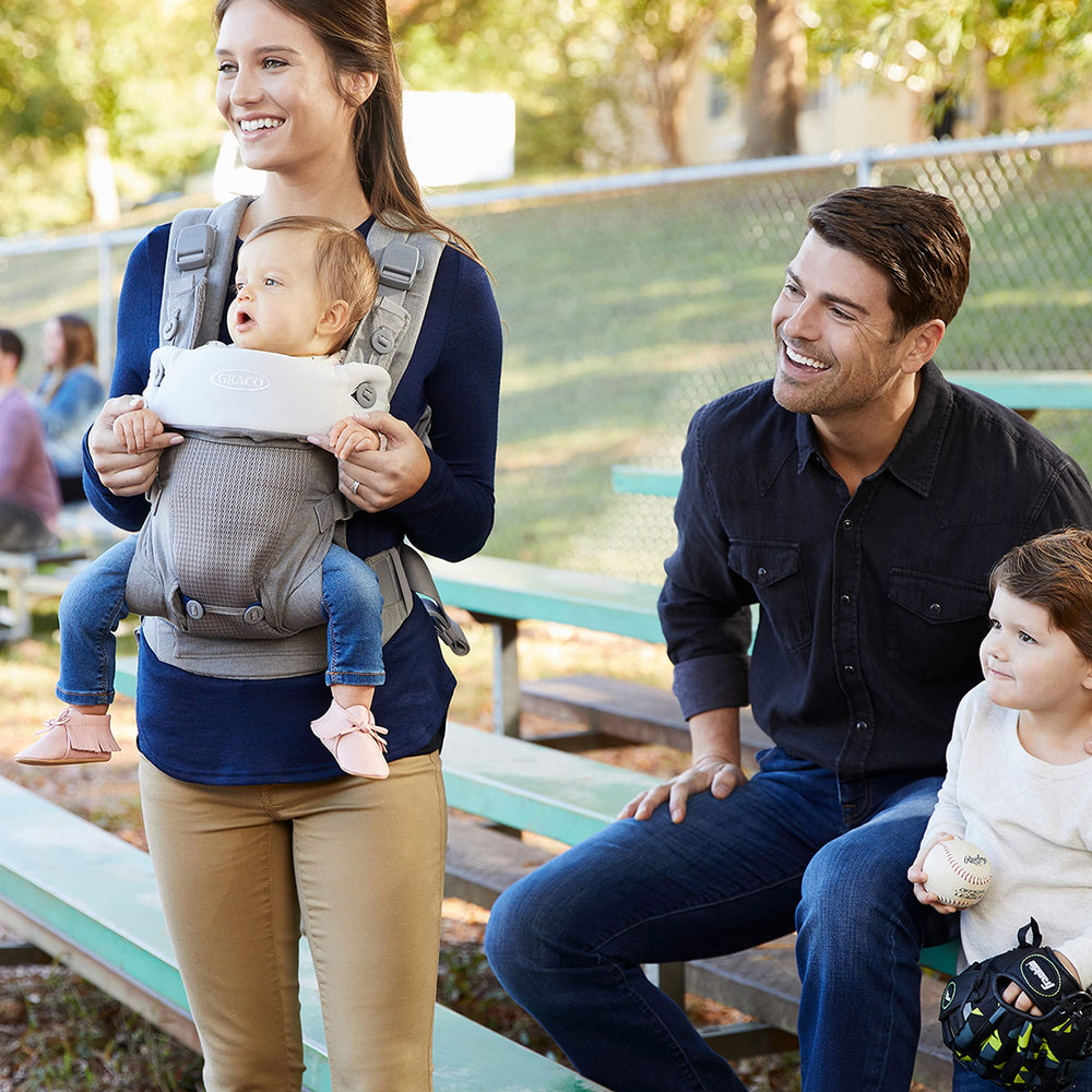 Graco Cradle Me 4-in-1 hood provides sun protection and privacy.