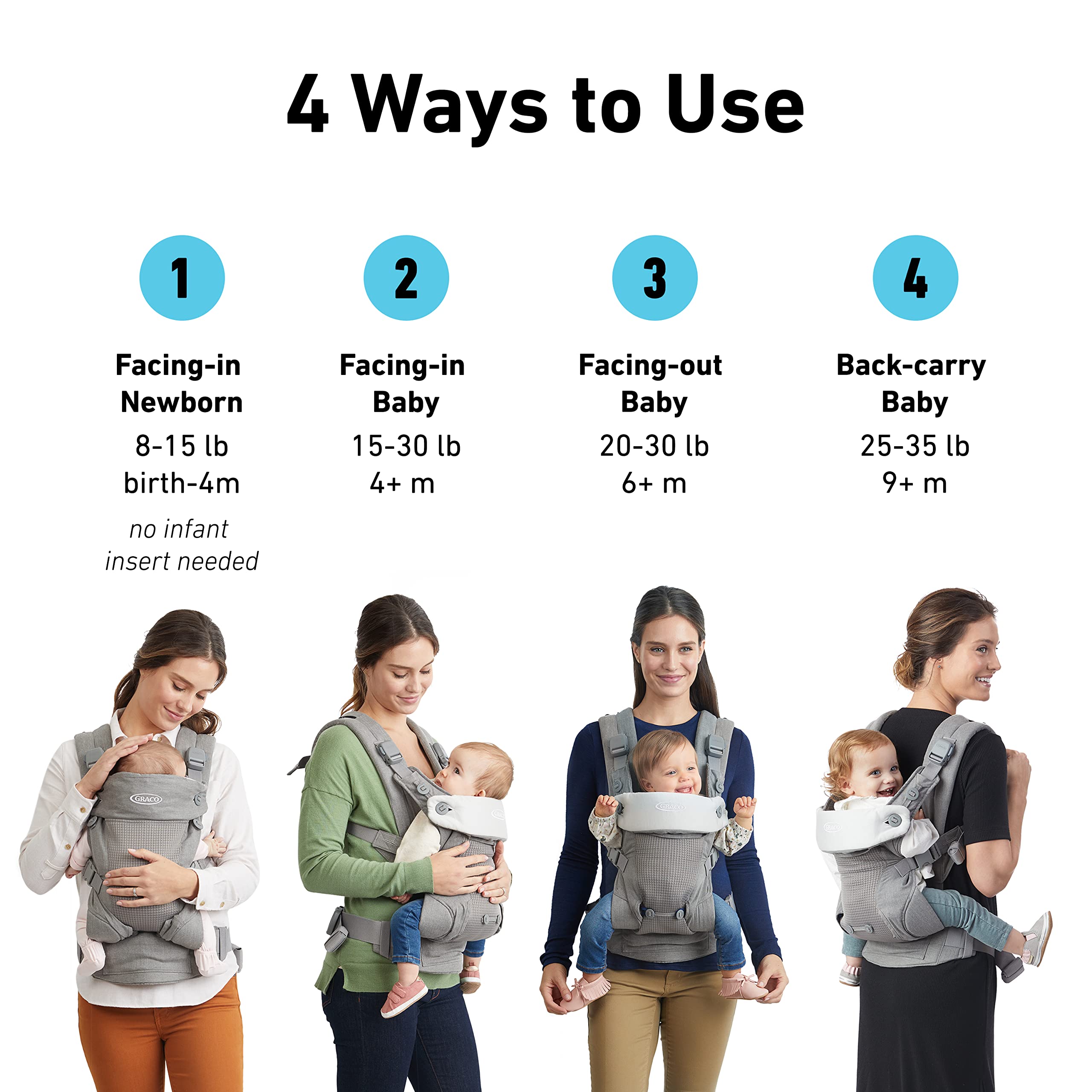Graco Cradle Me 4-in-1 showing facing-out mode for curious adventures.