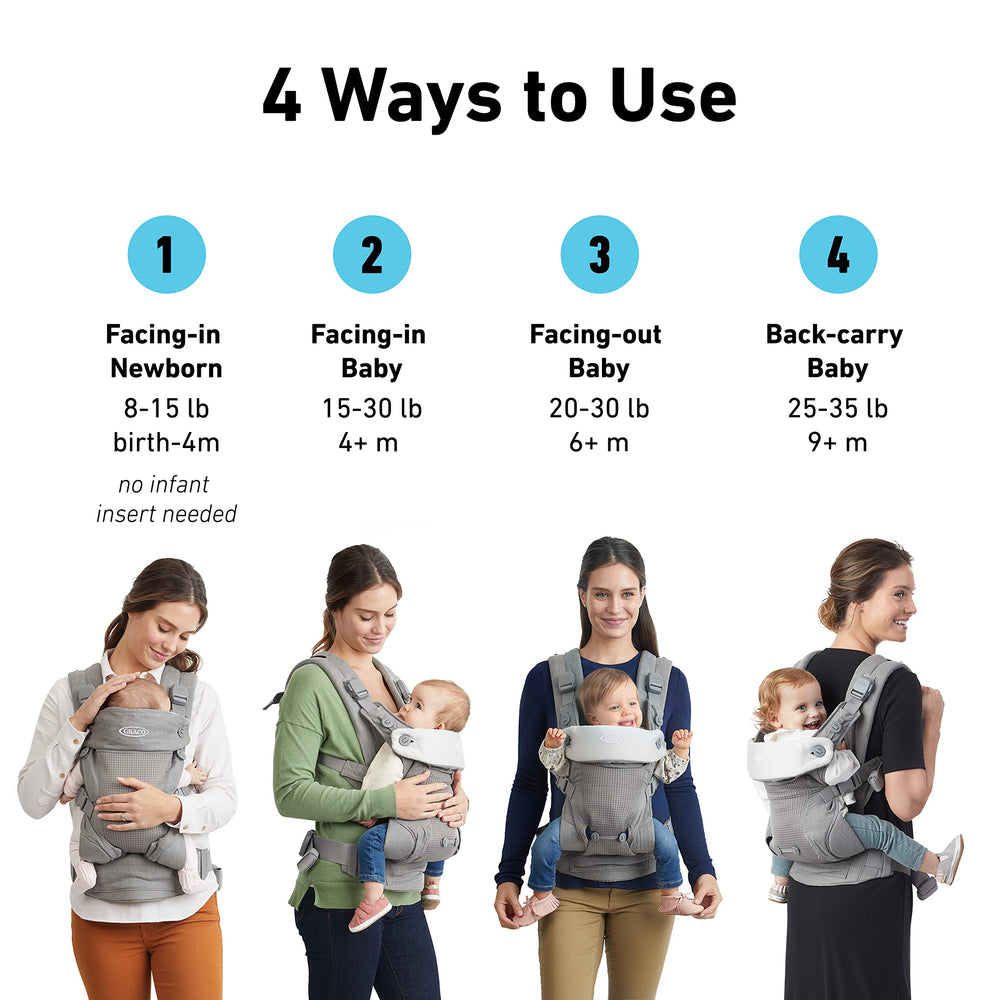 Graco Cradle Me 4-in-1 showing facing-out mode for curious adventures.