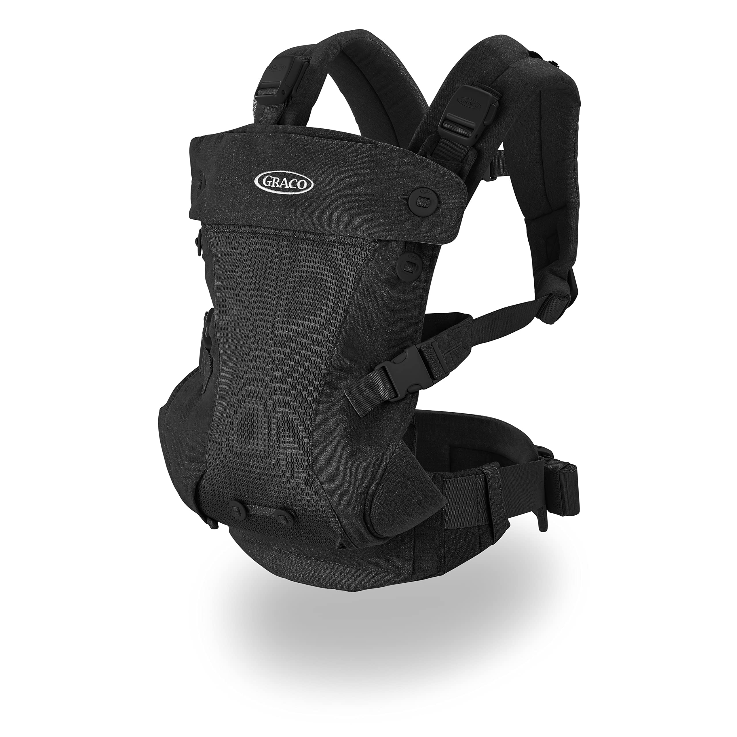 Graco Cradle Me 4-in-1 carrier with integrated newborn seat enables easy, insert-free cuddles.