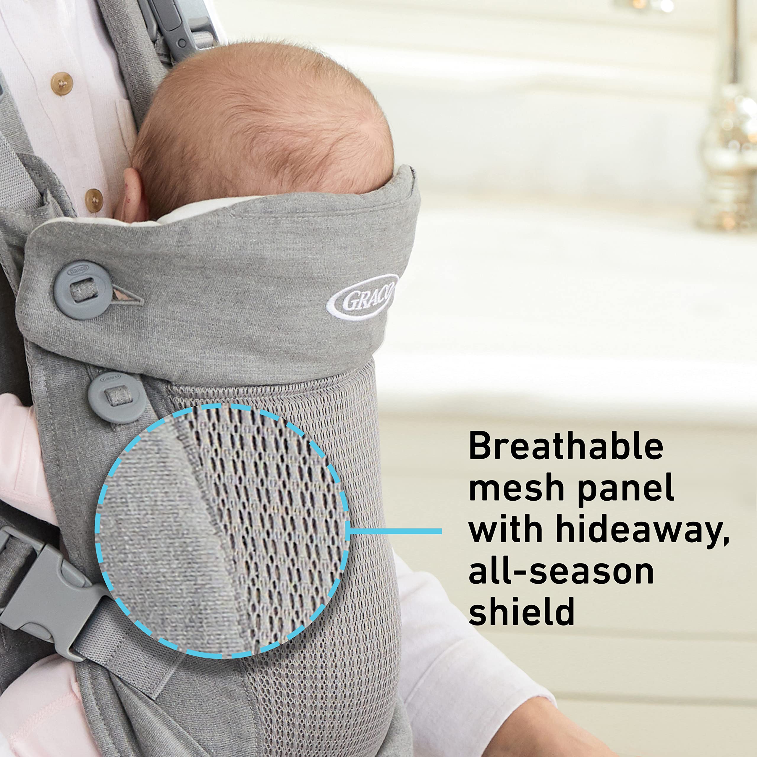 Graco Cradle Me 4-in-1 SecureConnect buckles show magnets-guided secure latch.