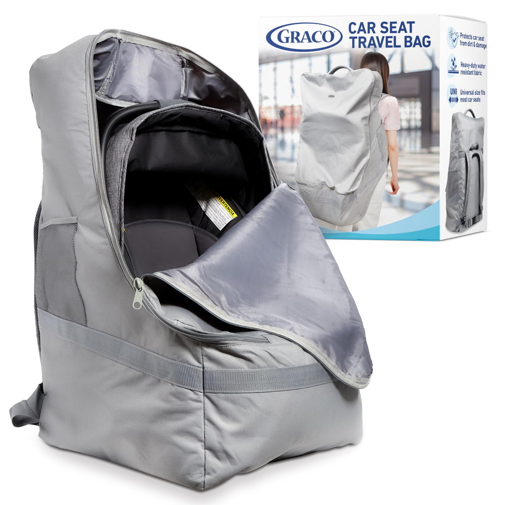 Graco padded car seat travel bag backpack eases airport carry and protection.