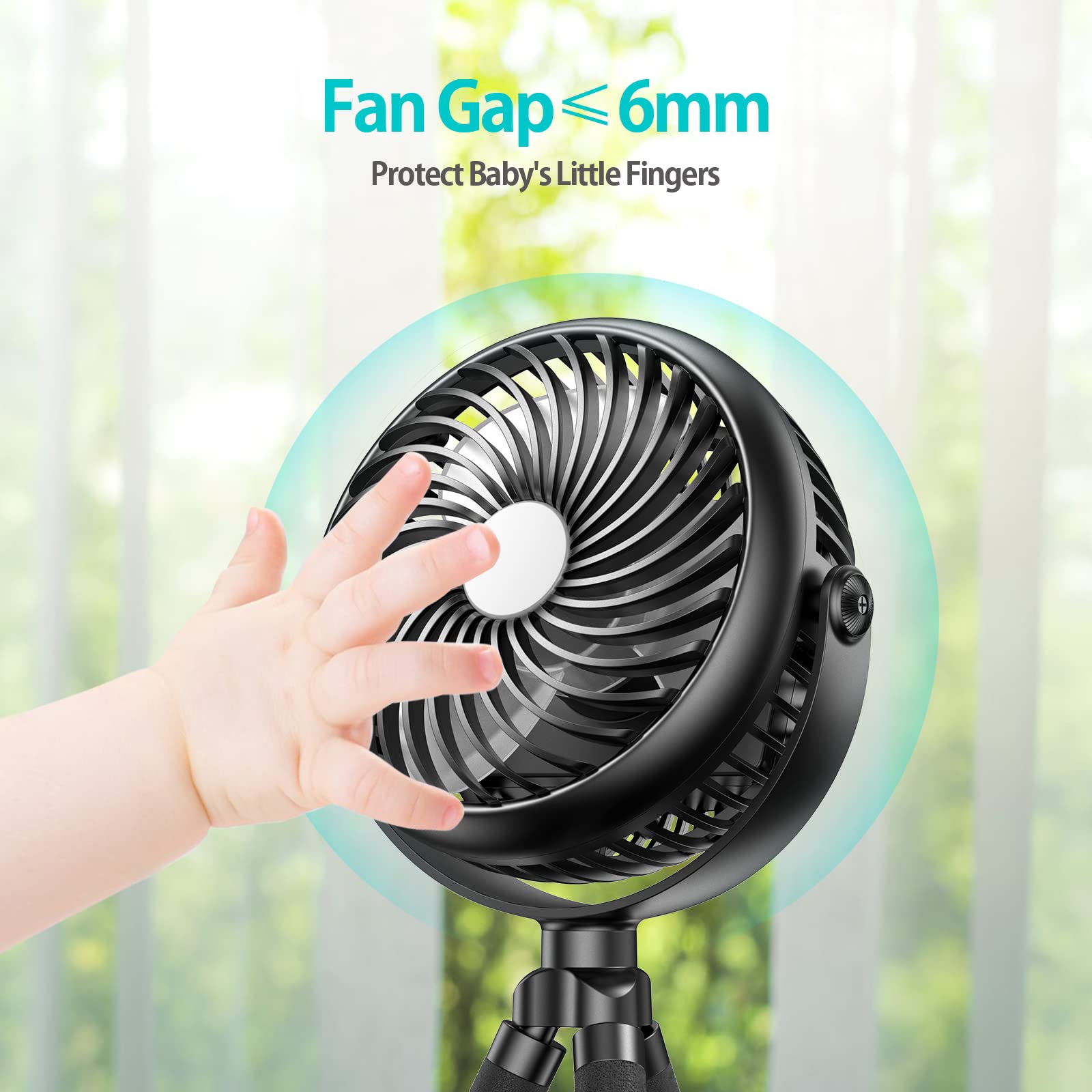 GRANDFAST fan safety mesh protects tiny fingers while cooling.