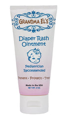 Grandma El's diaper rash ointment tube closeup showing gentle barrier protection for baby's skin