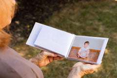 Grandma's Joy photo album white faux-suede material feels premium and durable.