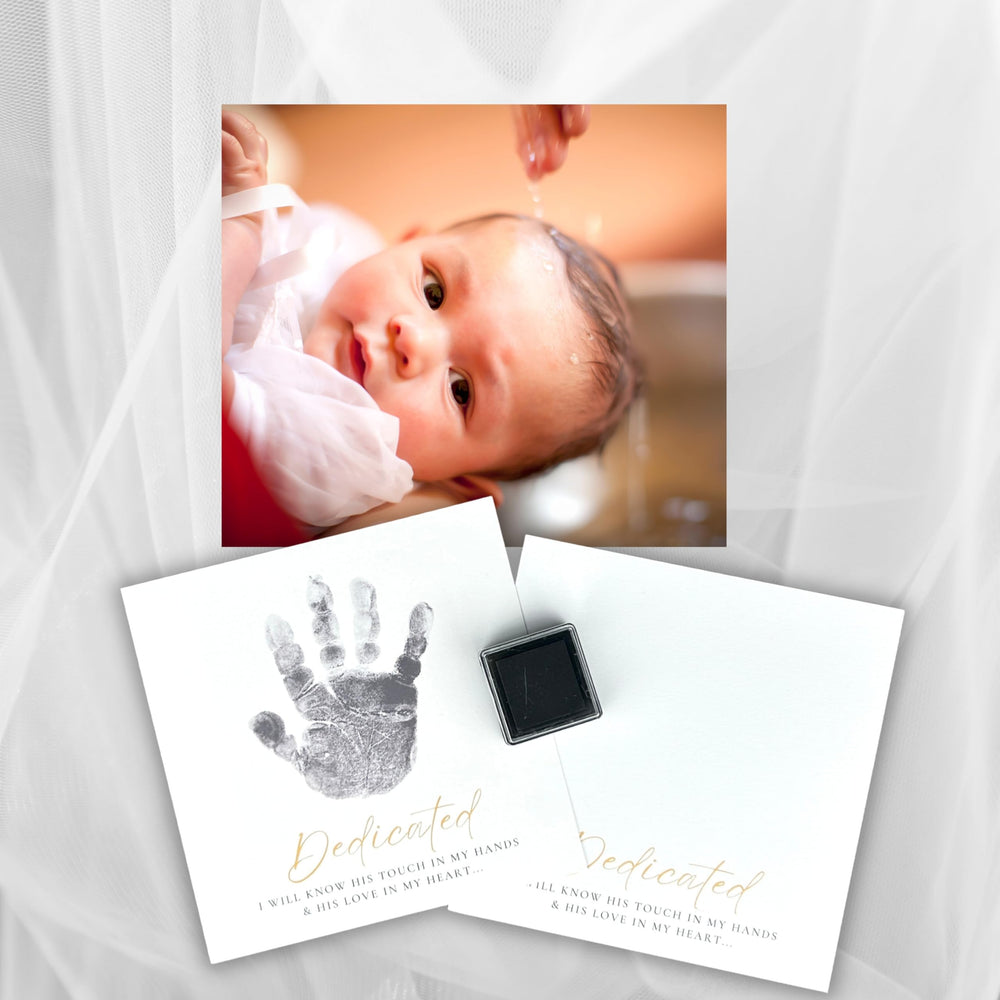 The Grandparent Gift Co. dark gray ink stamp allows easy cleanup.