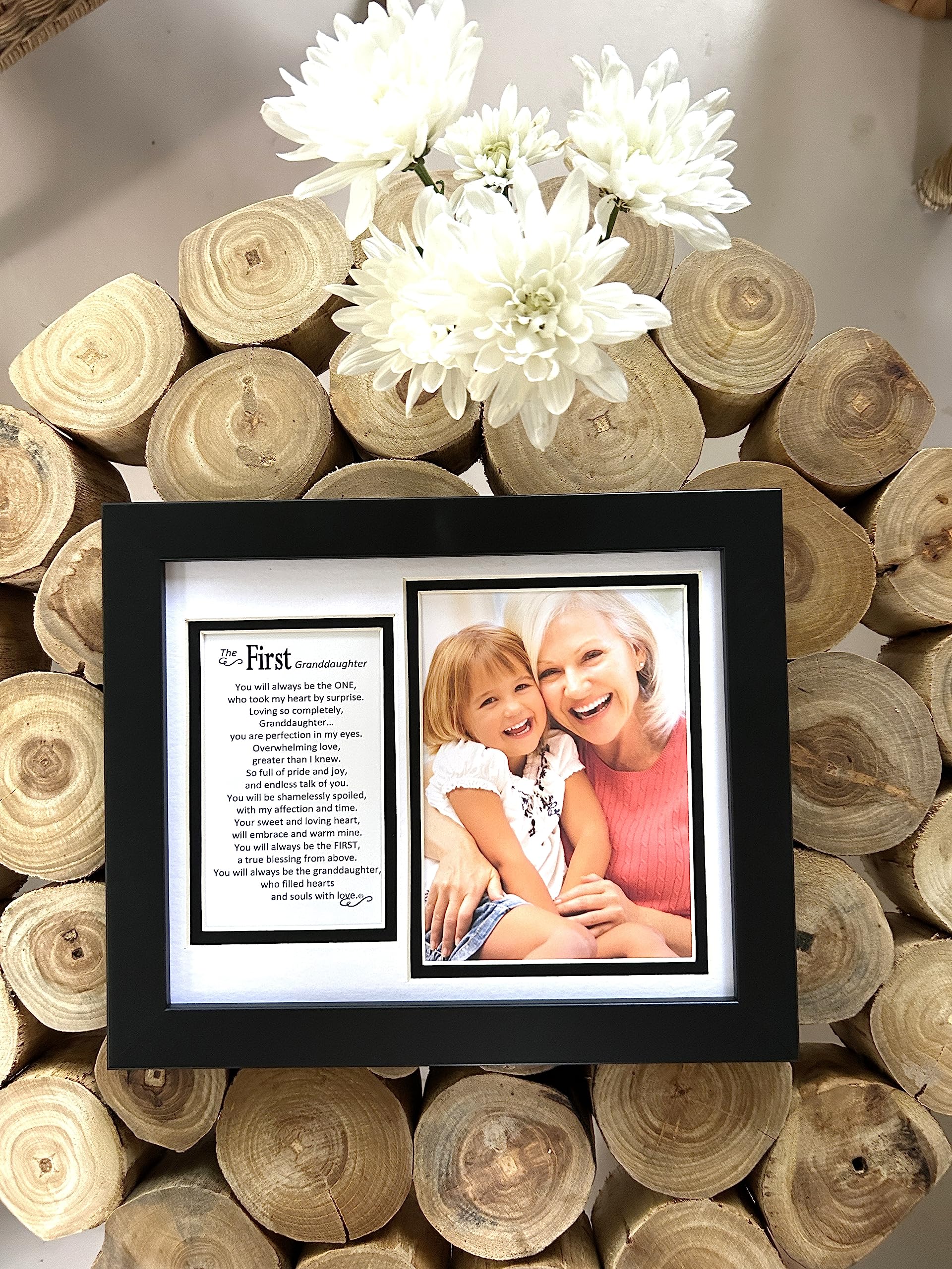 The Grandparent Gift Co. First Granddaughter frame wall display suits any room