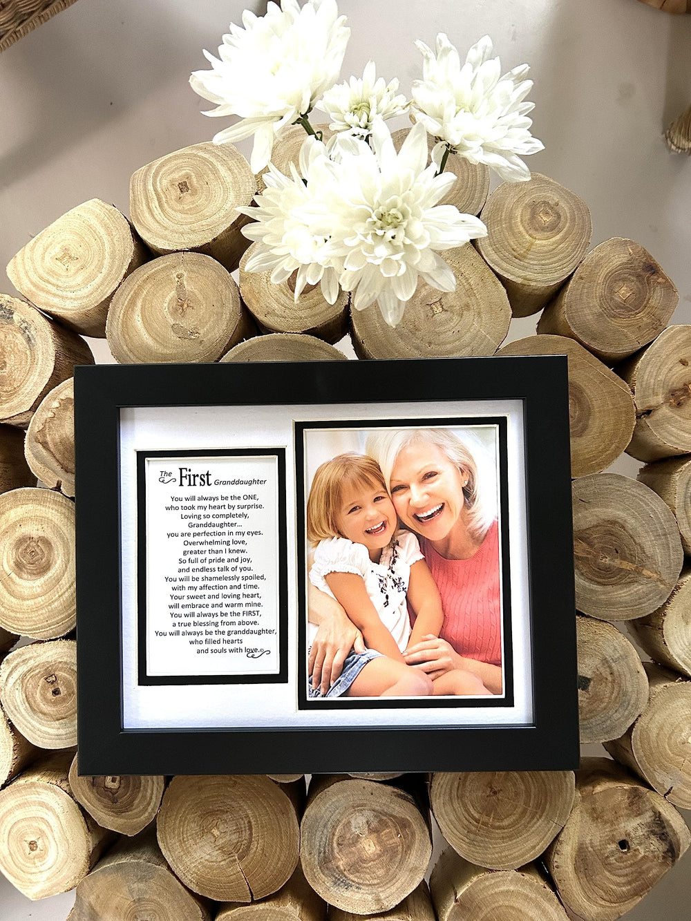 The Grandparent Gift Co. First Granddaughter frame wall display suits any room